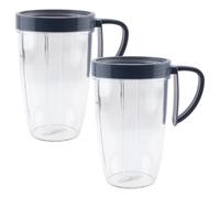 Paquete De 2 Tazas Altas De 24 Oz Con Anillo De Labio Con Asa, Compatibles Con NutriBullet, Licuadoras 600W 900W NB-101B NB-101S NB-201