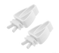 Paquete de 2 tenedores de frutas de hueso de sepia, soporte para verduras, accesorio de jaula de comida para loros, accesorios de plástico blanco, 50 x 30 x 15 mm, se adapta a la mayoría de jaulas de