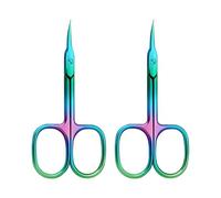 Paquete De 2 Tijeras Para Piel Muerta De Titanio De Colores, Fabricadas En Acero Inoxidable, Resistentes Al Óxido Y Duraderas, Adecuadas Para Recortar La Piel Muerta Y El Cuidado Diario.