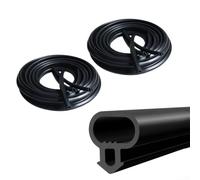 Paquete de 2 tiras de sellado de puerta de 6 m para huecos de 3 a 5 mm, tira de silicona TPE para ventanas y puertas, impermeable, a prueba de polvo, reducción de ruido, fácil de instalar, color negro