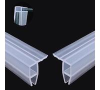 Paquete de 2 tiras de sellado de puerta de vidrio tipo esquina de 2 m, tira de silicona para tina, ducha, burlete de borrador, oficina, balcón, puerta y ventana (10 mm)
