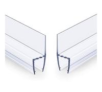 Paquete de 2 tiras de sellado de puerta de vidrio tipo H de 2 metros de silicona para tina, ducha, burlete de borrador, oficina, balcón, puerta y ventana (8 mm)