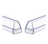 Paquete de 2 tiras de sellado de puerta de vidrio tipo U de 2 metros, tira de silicona para tina, ducha, burlete de borrador, oficina, balcón, puerta y ventana (6 mm)