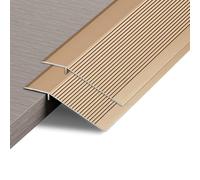 Paquete de 2 tiras de transición de aluminio para puerta, barra de suelo de metal para puertas, rampa de umbral, tablones laminados, puente de altura entre 10 y 35 mm (cobre dorado, 0,9 m x 10 cm)
