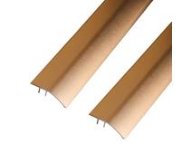 Paquete de 2 tiras de transición de aluminio para puerta, barra de suelo para puertas, rampa de umbral, tablones laminados, puente de altura entre 6 y 12 mm (cobre dorado, 0,9 m x 4,3 cm)