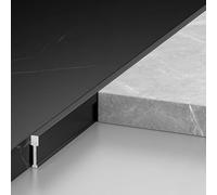 Paquete de 2 tiras de transición extra estrechas para umbrales de suelo, cubierta de umbral en forma de T hecha de aleación de aluminio, tira de umbral de puerta plana para conectar juntas de suelo