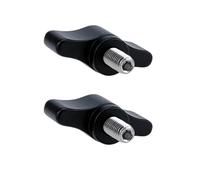 Paquete de 2 tornillos de rosca de 1/4 pulgadas, tornillo de palanca ajustable, tornillo de acero inoxidable con perilla de aluminio negro (modelo D)