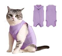 Paquete de 2 trajes de recuperación para gatos, mamelucos transpirables para después de la cirugía, traje de recuperación de cirugía de gatito, herida abdominal femenina, mameluco alternativo para