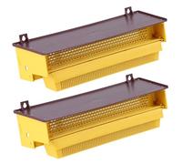 Paquete de 2 trampas para enjambres de abejas con recolector de polen extraíble, bandeja de polen ventilada y pantalla para suministros de apicultura eficientes