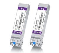 Paquete de 2, transceptor SFP+ REDLUX 10G, módulo SFP+ 10G-LR, SMF de 1310 nm, conector LC dual, hasta 10 km, compatible con Cisco SFP-10G-LR, Meraki, Ubiquiti UniFi UF-SM-10G, TP-Link, Netgear y más