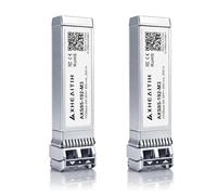 Paquete de 2 transceptores 10GBase-SR SFP+ LC 10G Multimodo Módulo óptico Plug and Play para Cisco Meraki Ubiquiti Fortinet Mikrotik Netgear D-Link Supermicro HPE Aruba TP-Link y más (MMF 850nm 300M)