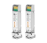 Paquete de 2 transceptores SFP+ 10GBase-LR, módulo dual LC de modo único 10G para Cisco SFP-10G-LR, Meraki MA-SFP-10GB-LR, Ubiquiti UF-SM-10G, Mikrotik, D-Link, Supermicro y más (DDM, 1310 nm, 20 km)