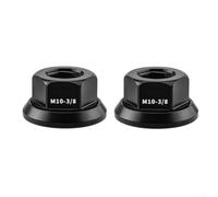 Paquete de 2 tuercas M10 3/8 de aleación de aluminio para bicicleta plegable y bicicleta de engranaje fijo con mecanizado CNC de precisión para un montaje seguro del eje (negro)