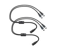 Paquete de 2 unidades de 1 a 2 vías DC Power Splitter Cable Barril Plug 5,5 mm x 2,1 mm (DC 5521 1 en 2)