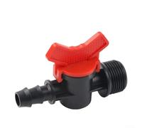Paquete de 2 válvulas de bola de 16 mm para manguera de riego por goteo con accesorios de rosca macho de 1/2 pulgada más 3/4 pulgadas, válvula de riego de jardín de plástico Pp-b de 0-80 °C