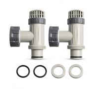 Paquete de 2 válvulas de émbolo de piscina grises reemplaza a intex 10747, se adapta a bombas de filtro de 1500/2500/4000 GPH y clorador de agua salada, completo con juntas tóricas y arandelas de paso