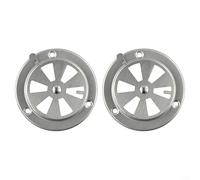 Paquete de 2 válvulas de escape ajustables de acero inoxidable para parrilla de barbacoa de aire para cámara de prueba de horno, piezas de repuesto plateadas, 9,5 cm