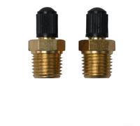 Paquete de 2 válvulas de neumático de latón con núcleo de 1/4 pulgadas de goma inflable para detección de presión de rueda de coche y motocicleta, construcción de metal fácil de instalar