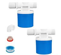 Paquete de 2 válvulas flotantes automáticas para tanque de agua con tamaños de rosca de 1/2 pulgada, 3/4 pulgadas y 1 pulgada para sistemas de riego de acuarios (D)