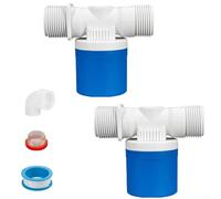 Paquete de 2 válvulas flotantes automáticas para tanque de agua con tamaños de rosca de 1/2 pulgada, 3/4 pulgadas y 1 pulgada para sistemas de riego de acuarios (F)
