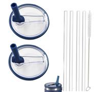 Paquete de 2 vasos de 880 ml con tapa abatible de repuesto para Stanley Quencher H2.0 0.89L, no apto para Iceflow 0.89L, funda reutilizable con 4 pajitas y 1 cepillo de limpieza
