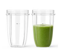Paquete de 2 vasos de repuesto de 24 onzas compatibles con cuchillas extractoras NutriBullet de 600 W y 900 W