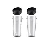 Paquete De 2 Vasos De Repuesto For Licuadora De 16 Oz Con Tapas De Sorbo, Compatibles Con Nutri Ninja, Licuadoras BL770, BL780 Y BL660