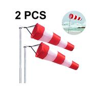 Paquete de 2 veletas de viento para exteriores, colgantes, resistentes al desgarro, con anemómetro externo y función de rotación.