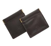 Paquete de 2 Visconti Monedero de Cuero con Abertura de Chasquido Superior CP7 Chocolate