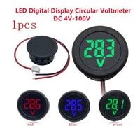 Paquete de 2 voltímetros digitales CC 4-100 V con pantalla LED para medidor de voltaje, impermeable y protección de polaridad inversa, opciones rojas/azul/verde (rojo)