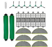 Paquete de 20 accesorios compatibles con aspiradora iRobot Roomba 205, las piezas de repuesto incluyen 2 cepillos principales, 6 filtros Hepa, 6 cepillos laterales, 6 trapeadores