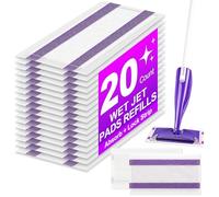 Paquete de 20 almohadillas de repuesto para mopa Swiffer Wetjet compatible con almohadillas húmedas Swiffer de repuesto para almohadillas húmedas Swiffer Wet Jet, almohadillas desechables para fregona