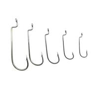 Paquete de 20 anzuelos manivela vástago Recto y Cuerpo Estrecho, Resistentes a la corrosión, con rebaba for caballa, lubina Cabeza Serpiente(6# 20 pcs)