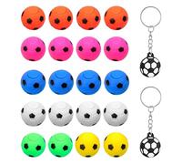 Paquete De 20 Balones De Fútbol Giratorios Con 2 Llaveros De Fútbol, Juguetes Interactivos Creativos, Mini Balones De Fútbol De 3,5 Cm (Colores Aleatorios)