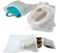 Paquete de 20 bolsas de almacenamiento de zapatos transparentes con cordón para viajes, organización fuera de temporada, armario, ahorro de espacio, bolsas de zapatos de viaje no tejidas, 37 x 29 cm
