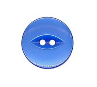 Paquete de 20 botones redondos acrílicos de ojo de pez, botones para bebé, costura, tejer manualidades - azul real 14 mm / 22 líneas