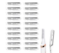 Paquete de 20 cabezales de repuesto compatibles con el exfoliante facial iluminado Dermaplane Glo de Finishing Touch, cabezales de acero inoxidable para eliminar pelusas de melocotón, vello facial y