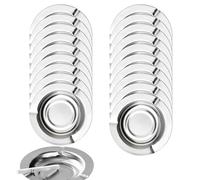 Paquete de 20 Ceniceros de Acero Inoxidable para Fumadores, Patio y Fiestas - Desechables, Redondos, Plateados, 4.72 x 4.72 x