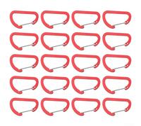 Paquete de 20 clips de aleación de aluminio de liberación rápida con mosquetones de bloqueo automático para senderismo, camping y uso diario práctico (rojo)