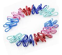 Paquete de 20 clips para bolsas de alimentos, clips de alimentos recubiertos de acero y PVC para almacenamiento de alimentos, clips de sellado de bolsas y pinzas de ropa para tendedero, clips de