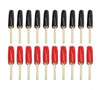 Paquete de 20 conectores banana de aguja recta de 2 mm para altavoces de audio antiguos con terminales de cobre 4N chapados en oro de 24 quilates sin oxígeno para una conexión segura de cable Hifi y