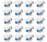 Paquete de 20 conectores coaxiales Keystone, extensores de cable RG6 tipo F, hembra a hembra, para placa de pared y panel de conexión