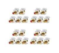 Paquete de 20 Conectores RCA Jack de Inserción Conector Hembra A Presión Puerto Adaptador Acoplador en Línea Chapado en Oro para Placa de