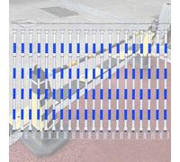 Paquete de 20 Conos de tráfico retráctiles, Longitudes de 1,20 m a 2 m, Conos Reflectantes, Aptos para Carreteras y aparcamientos, Ligeros y retráctiles, para Zonas sin asfaltar, Azules y bl