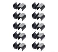Paquete de 20 deslizadores de fieltro en forma de U de 25 mm, color blanco y negro, protectores de suelo para patas de muebles de oficina y comedor (negro)
