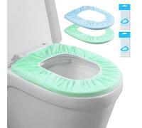 Paquete de 20 fundas desechables para asiento de inodoro, impermeables, no tejidas, fundas de asiento de inodoro desechables para viajes, fundas de asiento desechables para salidas, hotel, hospital