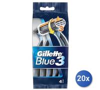 Paquete De 20 Gillette Blue 3 X 4/6 Piezas Maquinilla Desechable