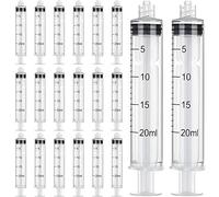 Paquete de 20 jeringas de plástico Luer Lock con medición, sin aguja (20 ml)