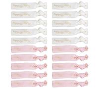 Paquete de 20 lazos elásticos para el cabello, coleteros, 10 rosas, 10 blancos, bandas elásticas de poliéster suave para el cabello para estilizar regalos, pulseras