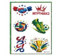 Paquete de 20 nuevos tatuajes temporales con temas de fútbol y calcomanías con caras de fanáticos de la Copa Mundial, perfectos for todo tipo de eventos deportivos y actividades de clubes.(WS-F174)